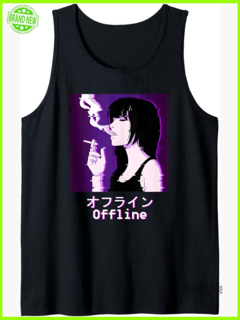 Graphic Sad Anime Girl Tank Top Vaporwave Aesthetic